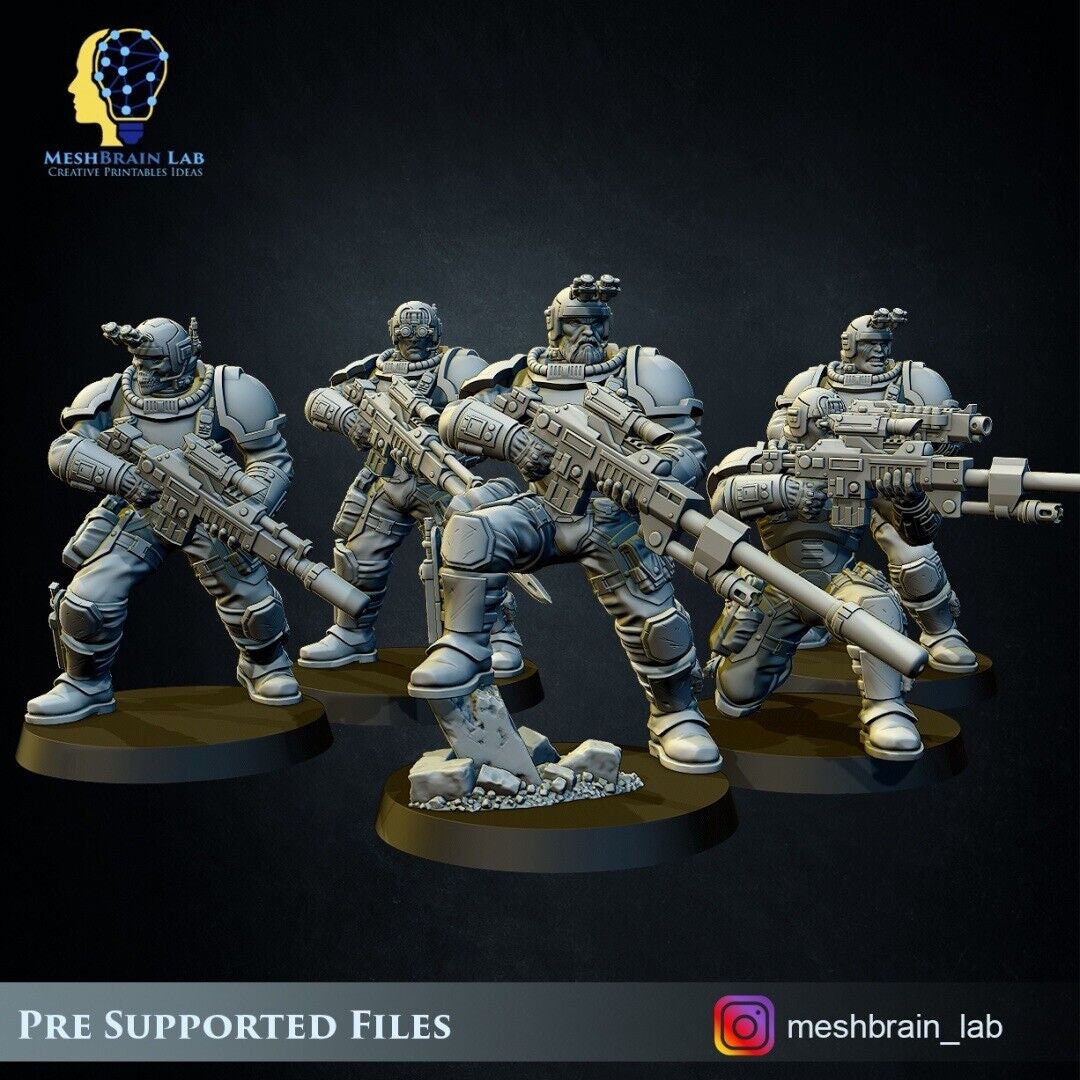 3d Printed Imperial Marine Scout Squad by Meshbrain Labs