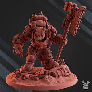 3d Printed Bull&#39;War Ork Warboss by DakkaDakka Miniatures