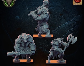3D Printed Minotaurs Unit by Lost Kingdom Miniatures