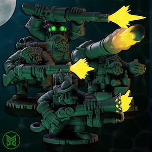 3d Printed Ork Pirate Commandos x4 by Mekka Miniatures