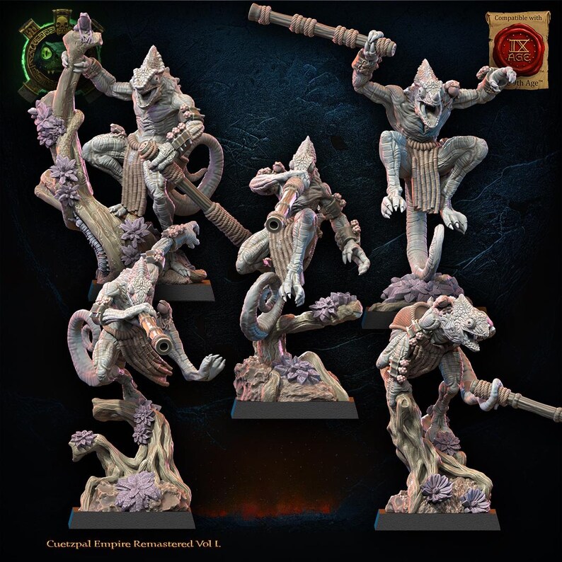 3d Printed Lizard Kin Blowpipe Regiment by Lost Kingdom Miniatures - Etsy
