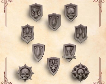 3d Printed Crimson Lords Shoulder Shields  by Greytide Studio
