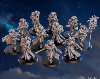 3d Printed White Fangs Hunters Squad by DakkaDakka Miniatures