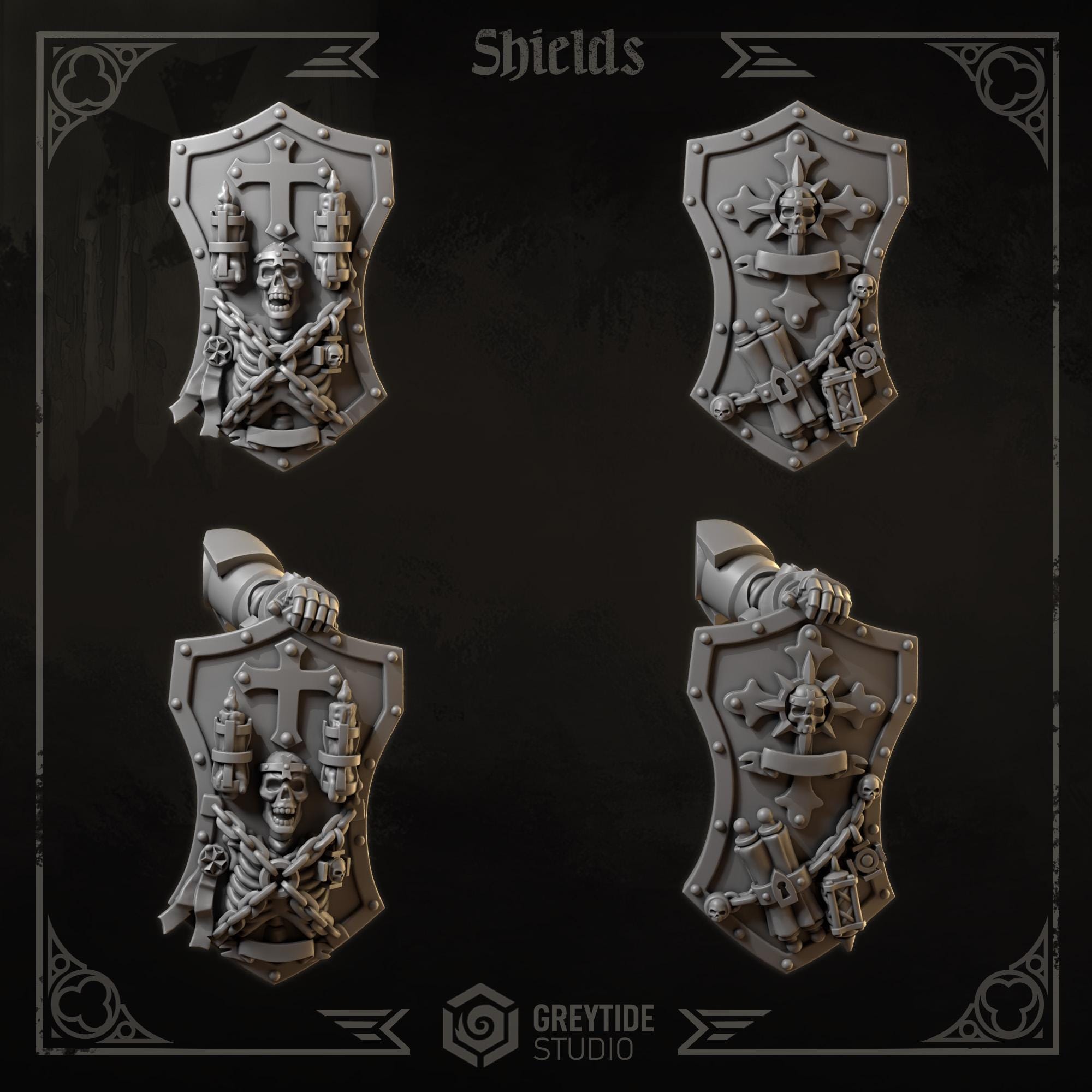 3d Printed Eternal Crusader Shields Upgrade Kit by Greytide Studio