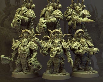 3d Printed Decay Soldiers W/Heavy Weapons x6 by Immaterium God Miniatures