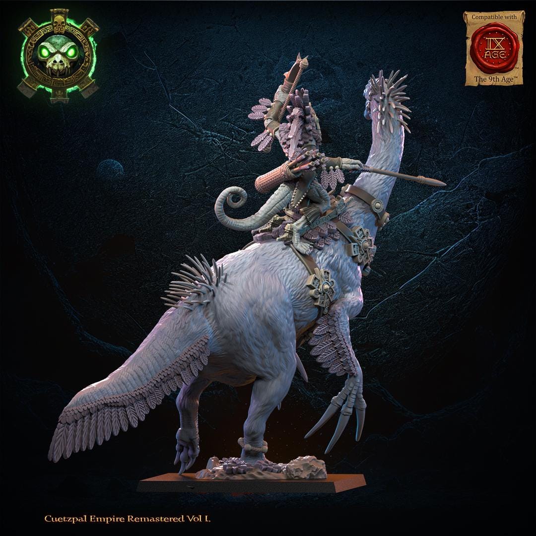 3d Printed Mounted Lizard Kin Heroine by Lost Kingdom Miniatures - Etsy