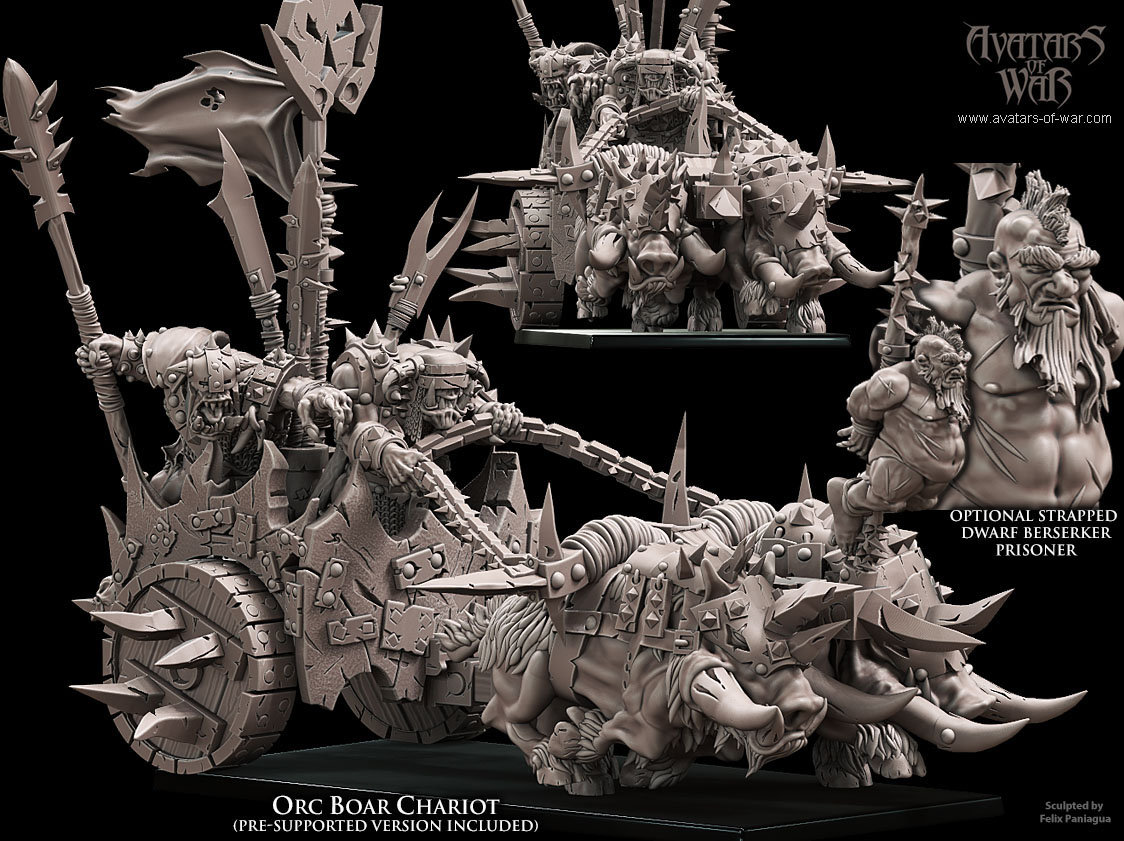 3D Printed Orc War Chariot by Avatars of War