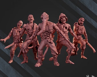 3d Printed Pandemic Zombies Squad x10 by DakkaDakka Miniatures