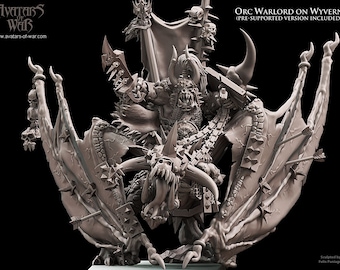 3D Printed Orc Warlord On Wyvern by Avatars of War