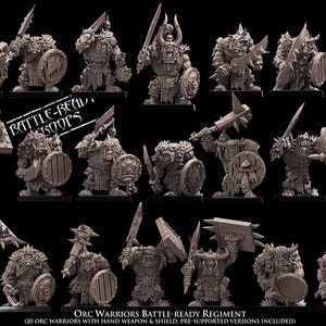 3D printed Orc Warrior Battle Ready regiment (20 orcs) by Avatars of War