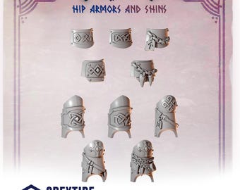 3d Printed Primal Hounds Shin and Hip Armor by Greytide Studio