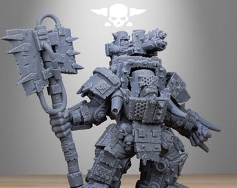 3D Printed Orkaz Commander by StationForge Miniatures