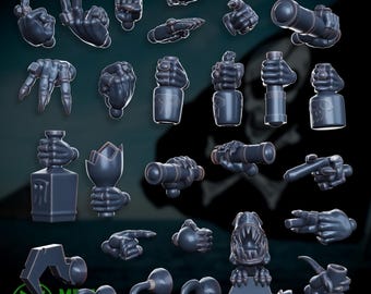 3d Printed Orc Pirate Hand Accessories by Mekka Miniatures