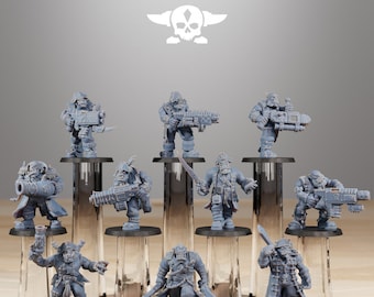 3D Printed Orkaz Pirates x10 by StationForge Miniatures