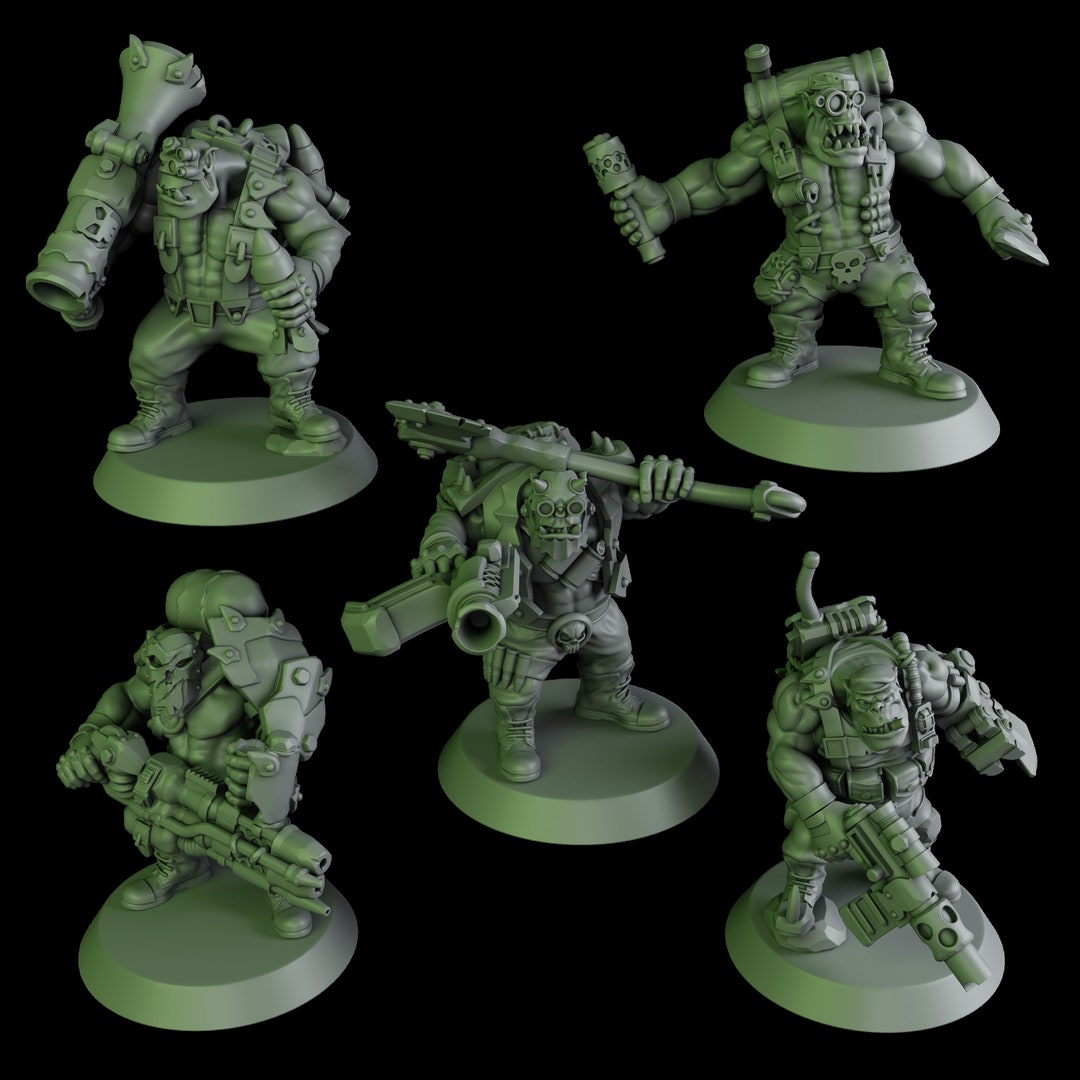 3d Printed Black Orks Mob by Dakkadakka Miniatures - Etsy