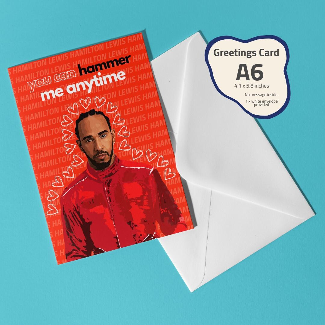 F1 Valentine's Day Card for Formula Fan Card for Lewis Hamilton