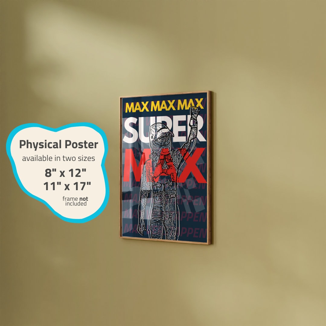 Max Verstappen Pop Art Poster SUPER MAX  – OBRABO