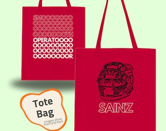 Carlos Sainz Smooth Operator Tote Bag F1 Gift For F1 Fans Gift For Carlos Sainz Fans F1 Tote Bag