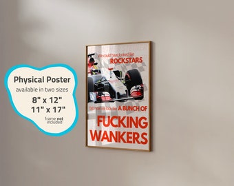 F1 Geschenk für Fans der Formel 1 Poster Günther Steiner Geschenk für Haas Fans F1 Geschenk für die Formel 1 Fan Bunch of W * nkers Poster PHYSICAL