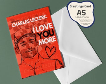 F1 Valentine's Day Card For Formula 1 Fan Card For Charles Leclerc Fan Valentine's Day Gift F1