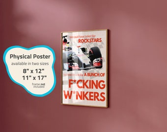 F1 Style | Guenther Steiner | Bunch of W*nkers | Physical Poster