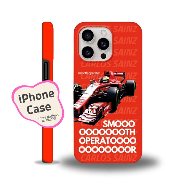 F1 regalo iPhone caso para los fans de Carlos Sainz Ferrari teléfono caso regalo F1 inspirado