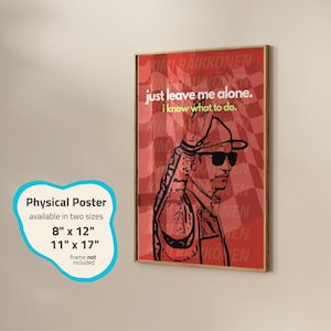F1 Geschenk für Fans Formel 1 Poster Kimi Räikkönen V1 Poster Geschenk für F1 Fans F1 Geschenk für Formel 1 Poster PHYSICAL