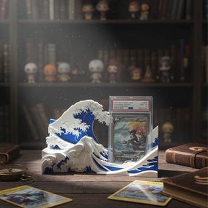 Vågkortsplattdisplay – Japansk konst TCG-ställ