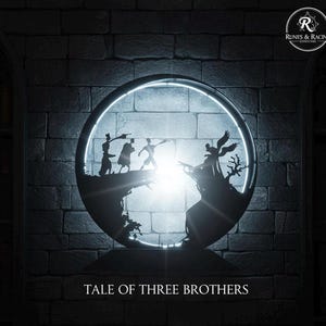 Deathly Hallows LED Lamp – Wizarding World Decor, 3D Printed Night Light