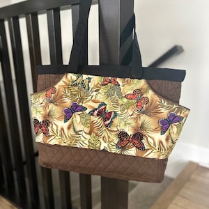 Handmade Butterfly Quilted Handbag - Shoulder Bag - Quilted Purse  - Everyday Bag