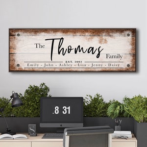 Custom Last Name sign | Personalized Family Name Wall Sign | Framed Canvas Sign Custom | Custom Monogram Sign | Family Established Sign