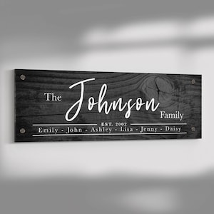 Personalized Family Sign | Last Name Sign | Canvas Signs | Framed Sign, Personalized Last Name Sign | Family Established Sign