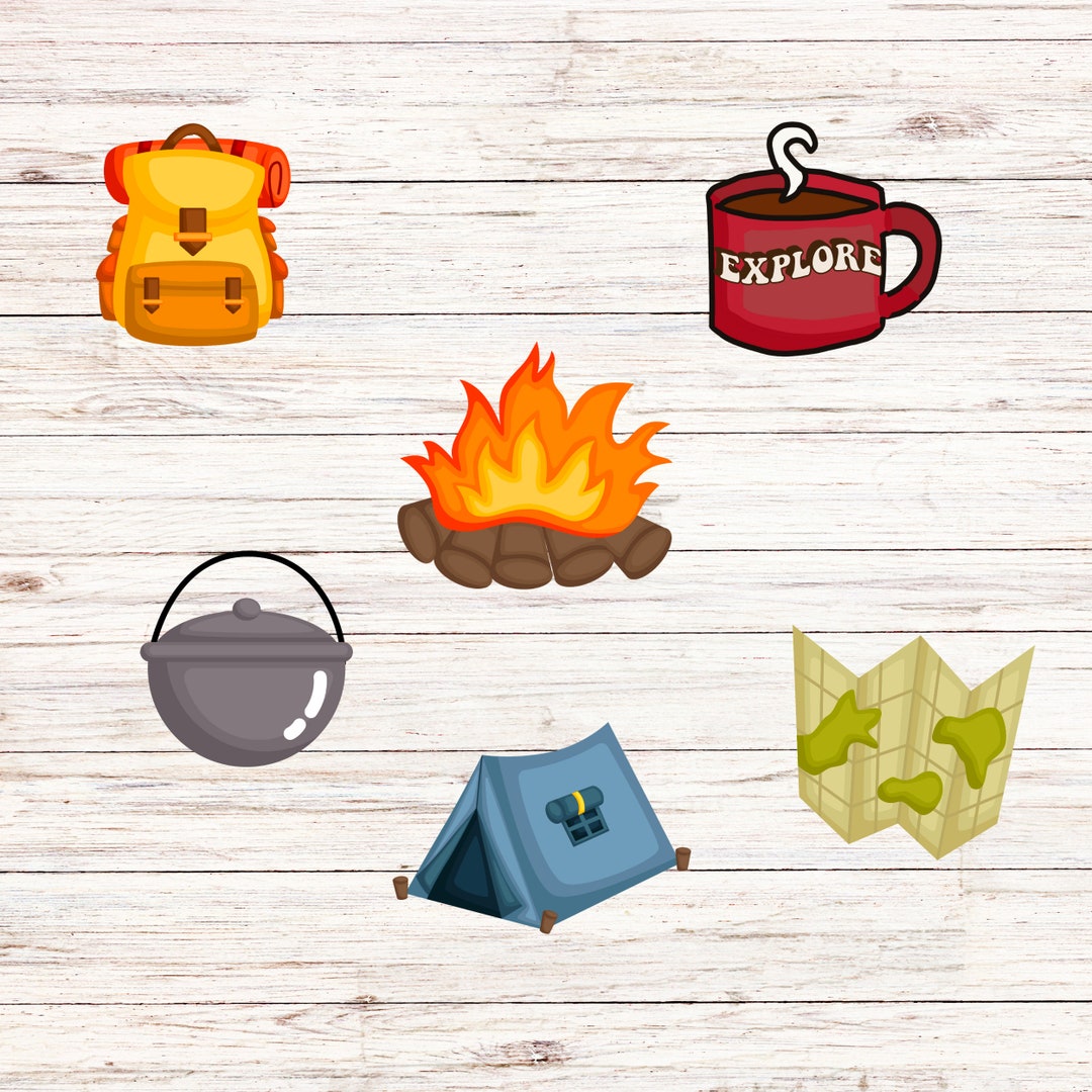 Camping Cookie Cutter Set Camper Campfire Tent, Map, Cookie Cutters for