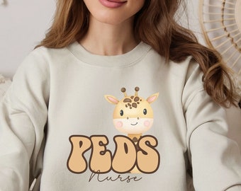 PEDS Nurse Sweatshirt, PEDS Nursing Sweatshirt, Animal PEDS Nurse Sweatshirt, Pediatric Nurse Sweatshirt, Gift for Pediatric Nurse