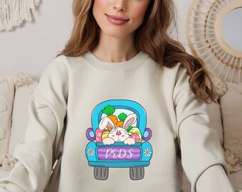 PEDS Nurse Sweatshirt, PEDS Nursing Sweatshirt, Bunny PEDS Nurse Sweatshirt, Pediatric Spring Nurse Sweatshirt, Gift for Pediatric Nurse