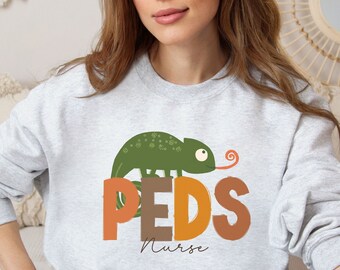 PEDS Nurse Sweatshirt, PEDS Nursing Sweatshirt, Animal PEDS Nurse Sweatshirt, Pediatric Nurse Sweatshirt, Gift for Pediatric Nurse