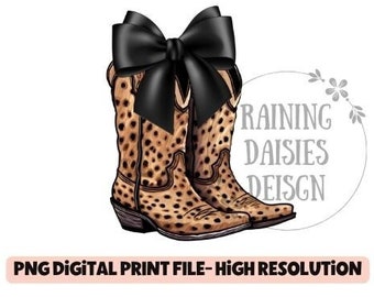 Cowgirl Coquette PNG File, Western sublimation design, Cowgirl boots PNG, Boots with Bows, Coquette shirt design, Black bow png, Country Bow