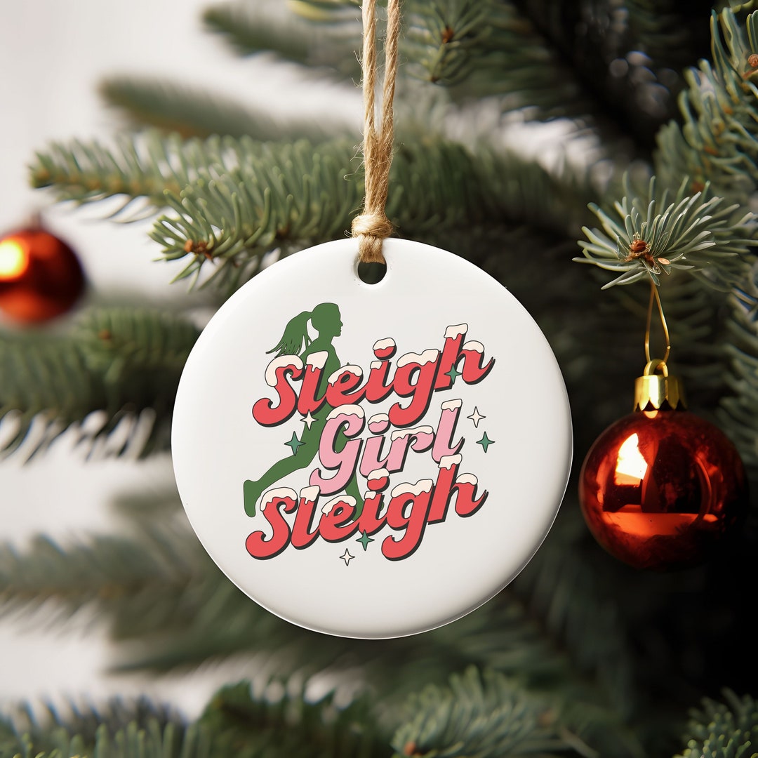 Sleigh Girl Sleigh Ornament Christmas Running Ornament Etsy