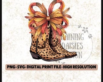 Cowgirl Coquette PNG, Western sublimation design, Cowgirl boots PNG, Boots with Bows, Coquette Design, Country Girl SVG, Western Coquette