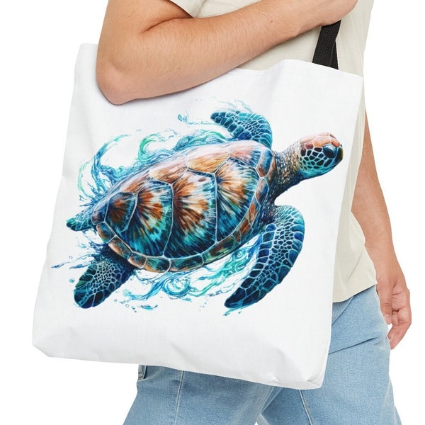 Zeeschildpad Tote, zeeleven canvas tas, Wildlife Weekender, oceaandieren Carryall, schildpad overnachtingszak, bedreigde diersoorten Gym Duffel