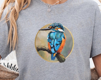Eisvogel Shirt, Vogelbeobachter Geschenk T-Shirt, Natur Liebhaber Shirt, wilde Tiere Grafik, Cottagecore Vogel Top