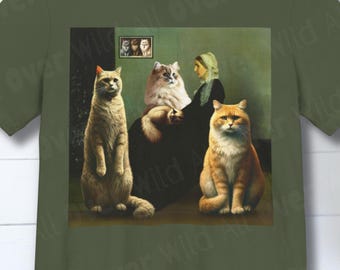 Funny Cat Art Shirt, Whistlers Mother Parody Tee, Art History Gift, Museum Lover T-shirt, Cat Mom Dad Gift, Classic Painting Humor