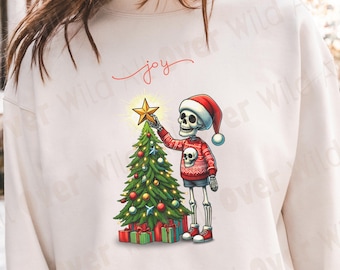 Skeleton Christmas Sweatshirt, Spooky Christmas Crewneck, Funny Holiday Skeleton Sweatshirt, Gothic Christmas Gift, Creepmas Sweatshirt