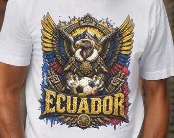 Ecuador Soccer Shirt, Ecuador Football Tee, Ecuadorian Pride Shirt, World Cup Fan Gift, Condor Graphic Tee, Soccer Supporter