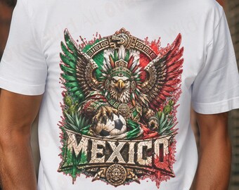 Mexico Soccer Shirt, Mexican Pride Tee, Mexico Football Shirt, Aztec Eagle Graphic Tee, World Cup Fan Gift, Soccer Supporter