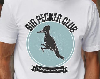 Big Pecker Club Shirt, Specht Wortspiel T-Shirt, lustiges schmutziges Shirt für Männer, Junggesellenabschied Shirt, Gag Geschenk für Freund Ehemann