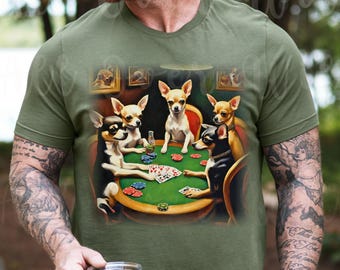 Tapisserie Vintage Chiens Jouant Au Poker, 56x38 Cm, 100% Coton, A.T.C New York