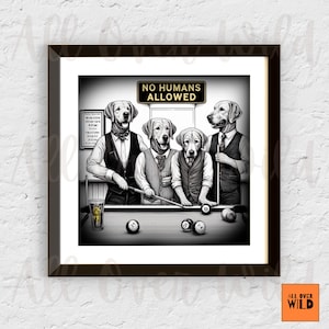 Quadri con Labrador per sala da biliardo, stampa di Labrador Retriever, poster di biliardo con cani, decorazioni per sala giochi, quadri da parete per bar, regalo divertente per cani