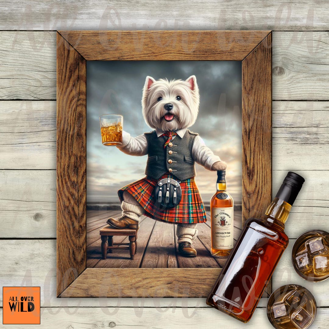 Westie Wall Art, West Highland White Terrier Print, Scottish Dog Decor ...