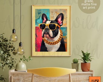 HYBLOM Letrero de metal vintage con diseño de bulldog Knowledge, arte de pared para amantes de los perros, póster educativo de anatomía y razas de bulldog - Decoración rústica de granja